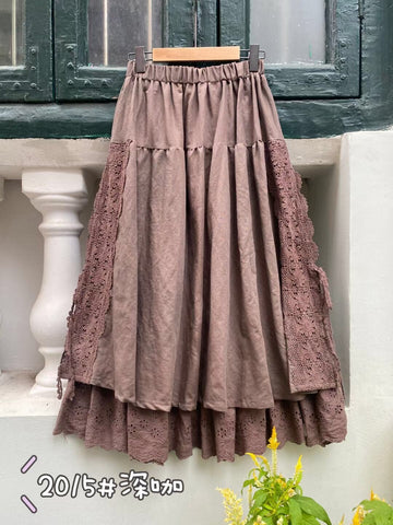 Layers Princess Lace Patchwork Boutique Skirt-WF00442-Veeddydropshipping