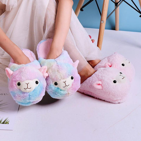 Women Winter Home Floor Shoes Female Warm Faux Fur House-BS01154-Veeddydropshipping