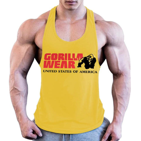 Fitness Tank Top GYM Summer Cotton Sweat-absorbing Code Wide Shoulder Print-Veeddydropshipping
