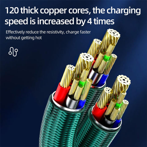 100W 3 in 1 SuperCharging Cable 6A Micro USB Type-C Fast Charger  Type-C Cable Data Cable-PA01017-Veeddydropshipping
