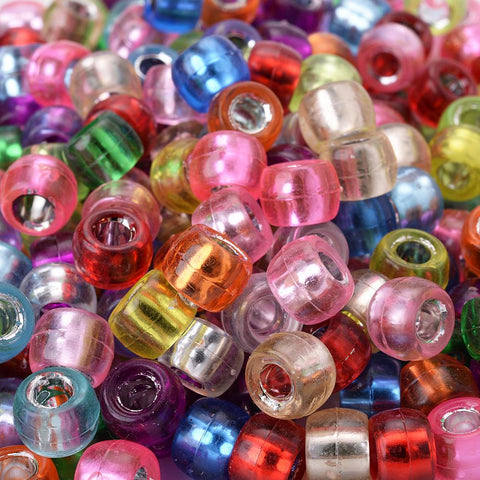 Braid Hole Acrylic Beads Pony Loose Spacer Beads For Diy-JW01500-Veeddydropshipping