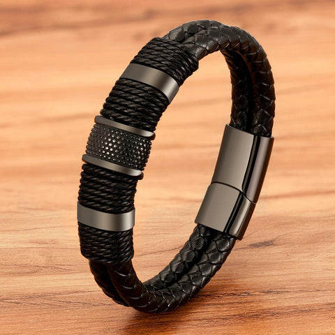 Leather Rope Wrap Special Style Classic Stainless Steel -JW00257-Veeddydropshipping