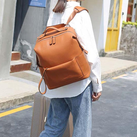 Diaper Bag Backpack for Mom Pu Leather Multifunctional-TB00207-Veeddydropshipping