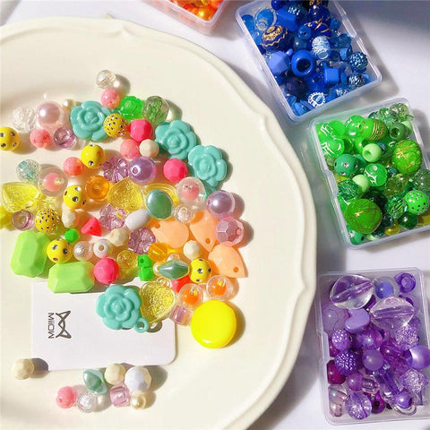 Pattern Round Glass Beads Crystal Beads Loose Spacer Beads-JW01466-Veeddydropshipping