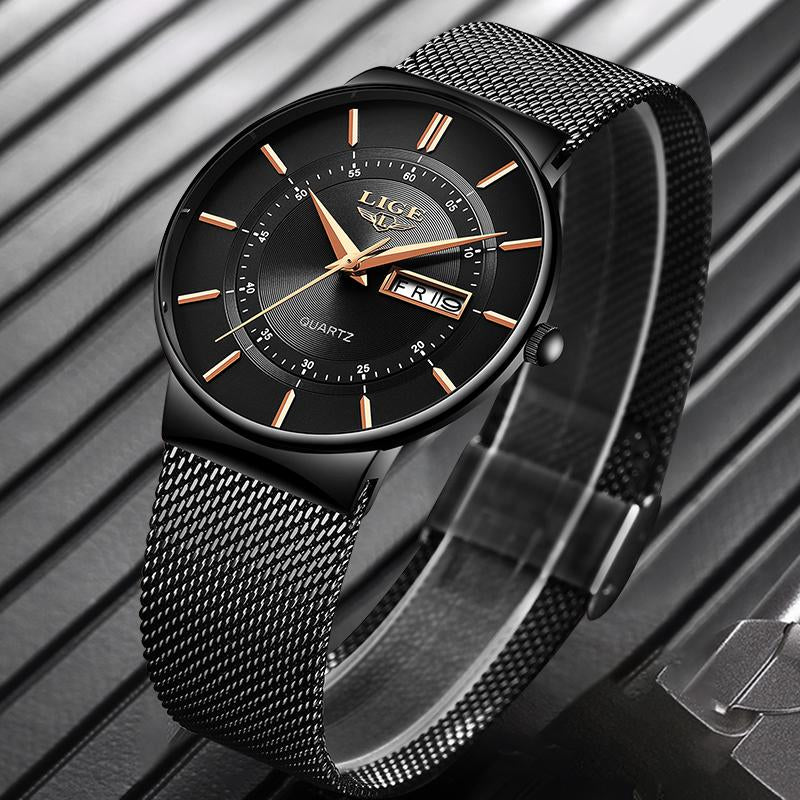 Luxury Waterproof Date Clock Male Steel Quartz Watch -JW00689-Veeddydropshipping