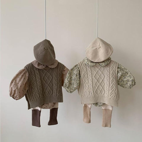 Baby Girl Knitwear Sleeveless Sweaters Autumn Boys Cotton Vest Coat-TB01241-Veeddydropshipping