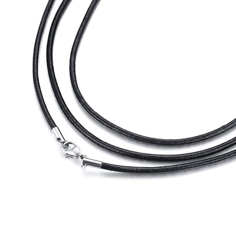 Leather Necklace Chain For Women Men Stainless Steel -JW01224-Veeddydropshipping