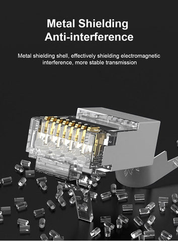 CAT6/7 CAT5 Pass Through RJ45 Modular Plug Network Connectors-CE00009-Veeddydropshipping