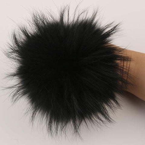 Pompoms Raccoon Fur Pom Poms Balls Natural-MF00865-Veeddydropshipping