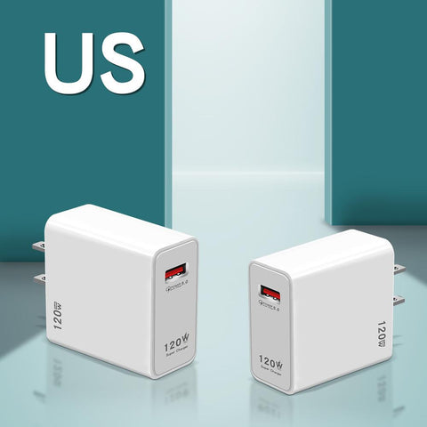 120W Super Fast Charging USB Charger EU/US/UK Plug-PA00039-Veeddydropshipping