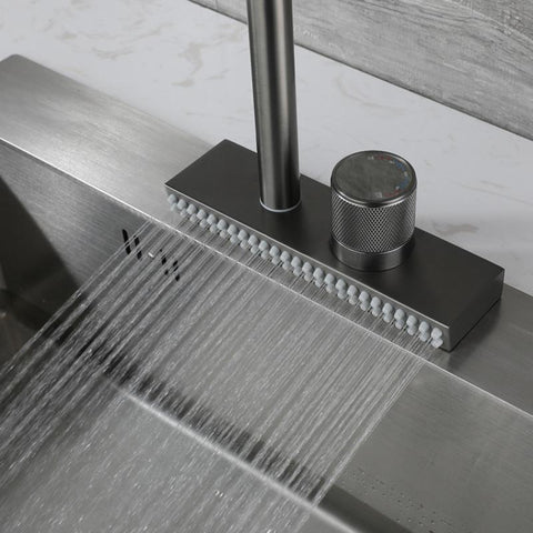Waterfall Sink Kitchen Faucet Single Hole-TI00629-Veeddydropshipping