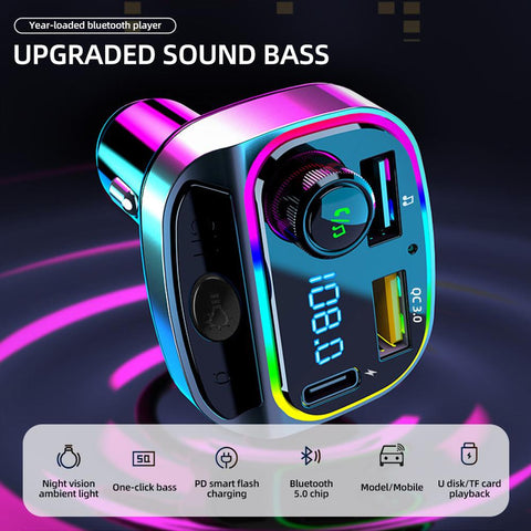 Car Bluetooth 5.0 Charger FM Transmitter Handsfree-PA01175-Veeddydropshipping
