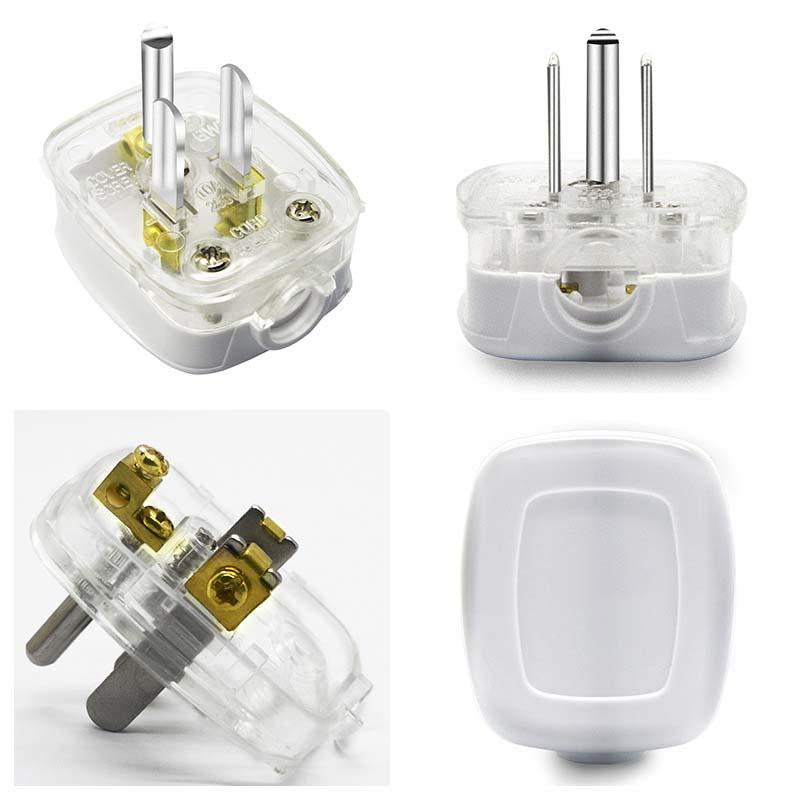 White America Ground 3 Pole Male US Wiring Plug Type B Power Strip Connector -CE00179-Veeddydropshipping