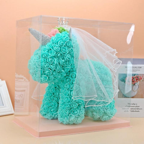 Eternal Unicorn Artificial Flower Wings Crown-HA00768-Veeddydropshipping
