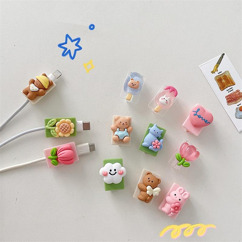 3D Cute Cartoon Animal Cable Protector Cellphone Usb Cable Bite Chompers Holder Charger-PA00890-Veeddydropshipping