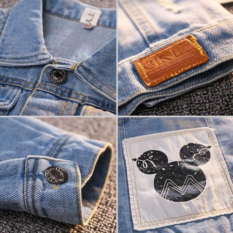Mickey Denim Jacket Boys Coats Children Clothing-Veeddydropshipping