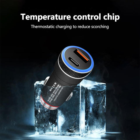 60W USB Type C Car Charger QC 3.0 P 6A USB PD Fast Charging-PA01192-Veeddydropshipping