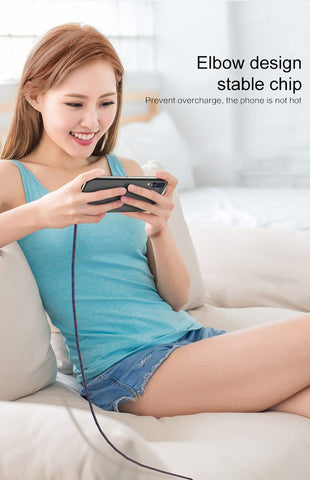Type C 90 Degree Angle USB 3.1 Fast Data Charging Cable Denim Wire Charger Alloy Plug USB-PA00446-Veeddydropshipping