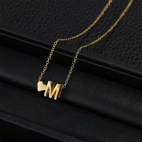 Heart A-Z Initial Letters Pendant Necklace For Women-JW01242-Veeddydropshipping