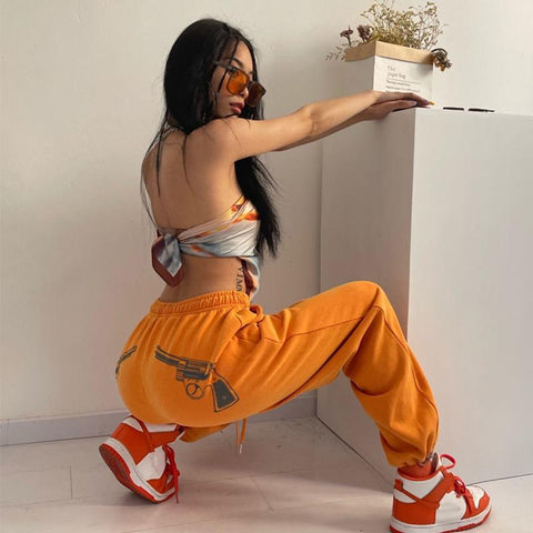 Print Harem Pants Hip Hop Dance Jogger Sweatpants-WF00371-Veeddydropshipping