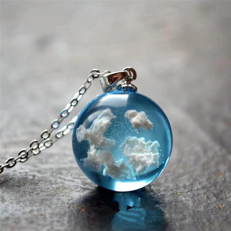 Rould Ball Moon Pendant Necklace Women -JW01172-Veeddydropshipping