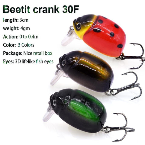 carnada Artificial ladybug Fishing Bait Insect Fishing Lures Topwater CrankBait Bass -OS00431-Veeddydropshipping