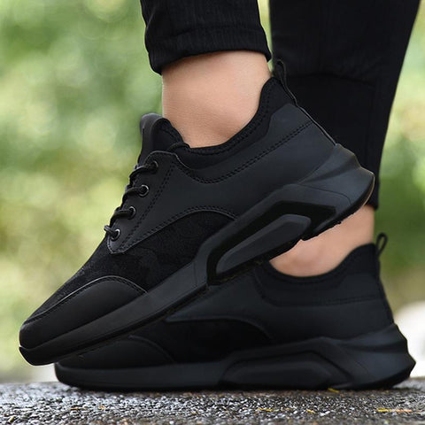 Black Fashion Jogging Trainers Flat Casual Comfortable-BS01382-Veeddydropshipping