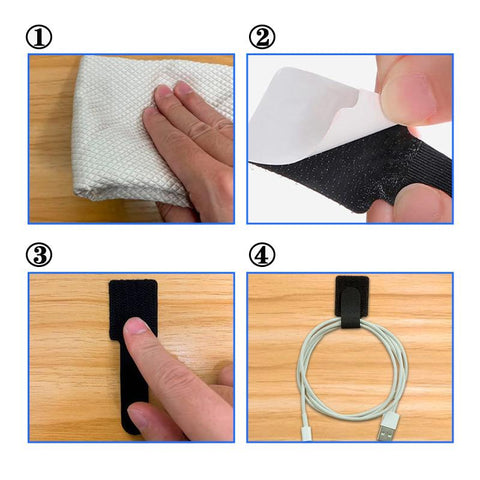 10pcs Self-Adhesive Cable Organizer Clip Ties Cord Management Wall Wire Hook Holder Wrapper Kitchen-PA00857-Veeddydropshipping