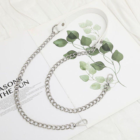 Crossbody Bag Strap White PU Leather Handle with 9mm Gold-BS00701-Veeddydropshipping