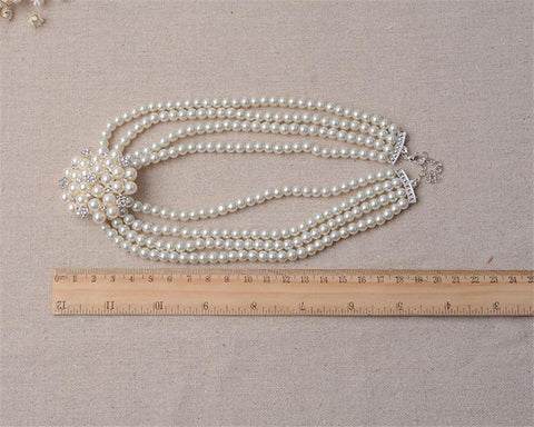 Wedding Jewelry Sets Pearl Necklace Stud -JW00367-Veeddydropshipping