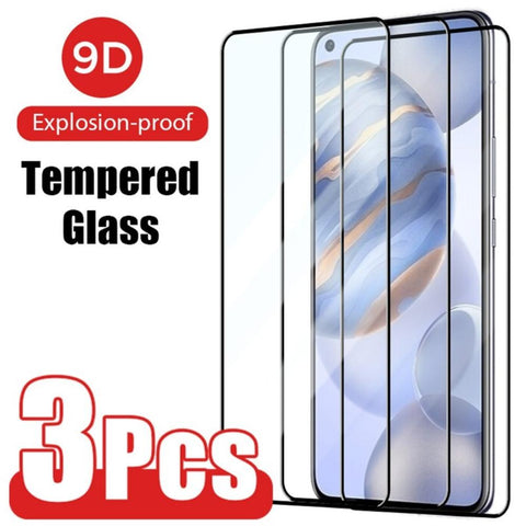 3PCS Black Glass For Realme GT Neo 2 Tempered Glass For Realme 7 8 Q3 GT 2-PA00564-Veeddydropshipping