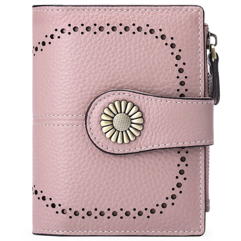 Wallet Luxury Brand Oil Wax Genuine Leather Coin Purses Zipper Card-BS00181-Veeddydropshipping