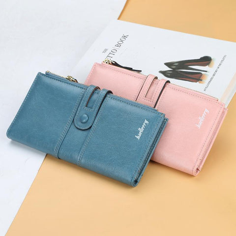 Leather Top Quality Card Holder Classic Female Purse Zipper Brand-BS00215-Veeddydropshipping