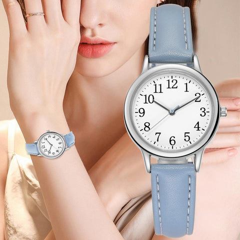 Quartz Watch Numerals Simple Leather Strap Lady Candy -JW00967-Veeddydropshipping