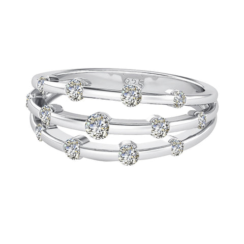 Moissanite Rings For Women 925 Sterling Silver Eternity Wedding Jewelry-JW01406-Veeddydropshipping