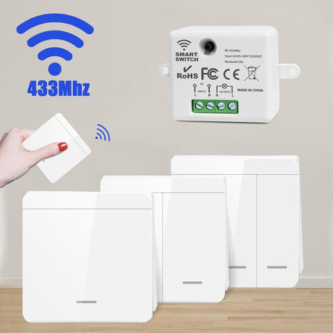 1/2/3 Gang Wireless Wall Switch RF 433Mhz Interruptor Light Switch Remote-TI01143-Veeddydropshipping
