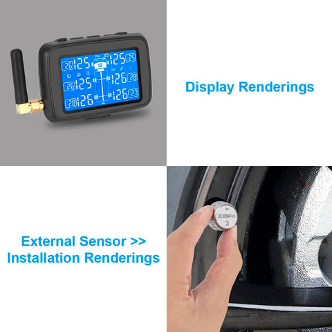 Digital LCD Display Replaceable Battery Auto Truck BUS TPMS with 6 External-AM00149-Veeddydropshipping