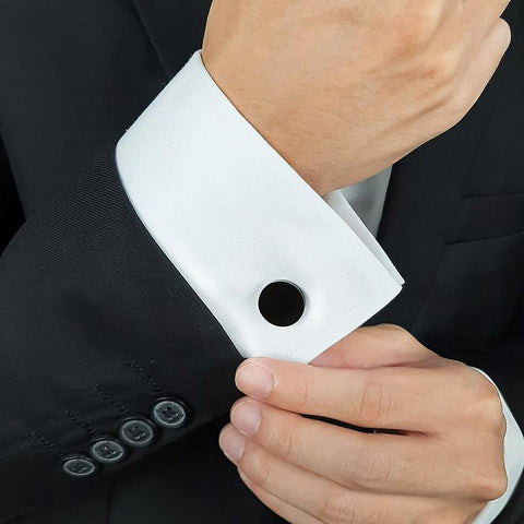 Customized Men's Cufflinks Geometric Steel Metal Cuff Links  -JW01303-Veeddydropshipping