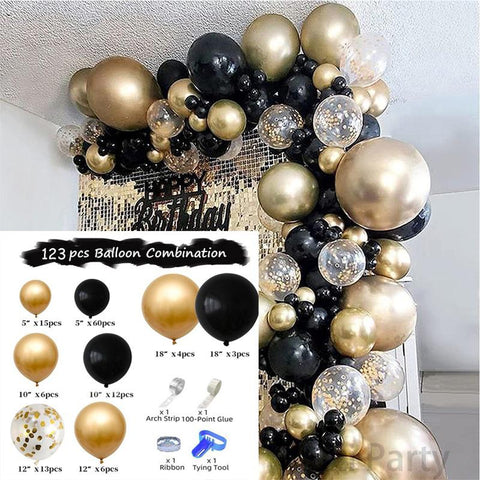 Balloon Garland Kit Gold Confetti Latex Ballon-HA01851-Veeddydropshipping