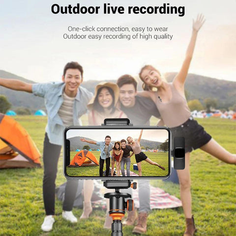 2 In 1 Wireless Lavalier Microphone Portable Audio Video Recording Mini Mic-CE01286-Veeddydropshipping