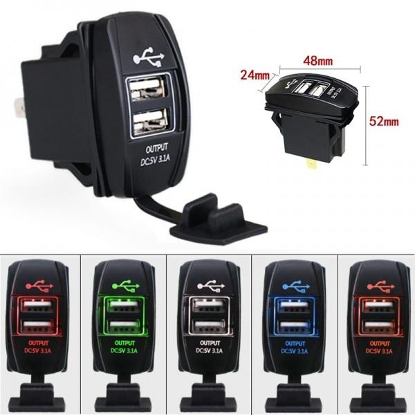 12-24V 3.1A LED Dual USB Car Auto Power Charger-PA01137-Veeddydropshipping