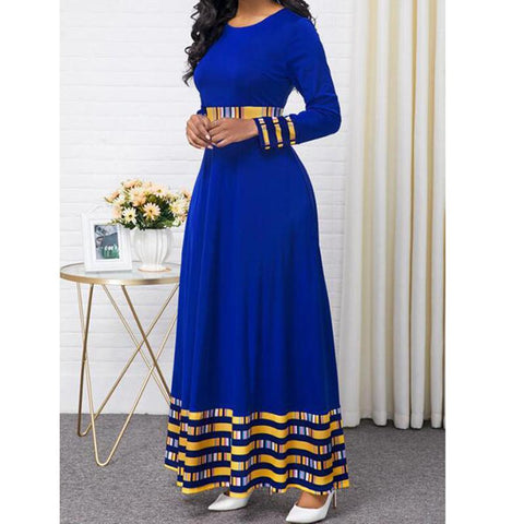 Women African Traditional Fashion Dress O Neck-Veeddydropshipping
