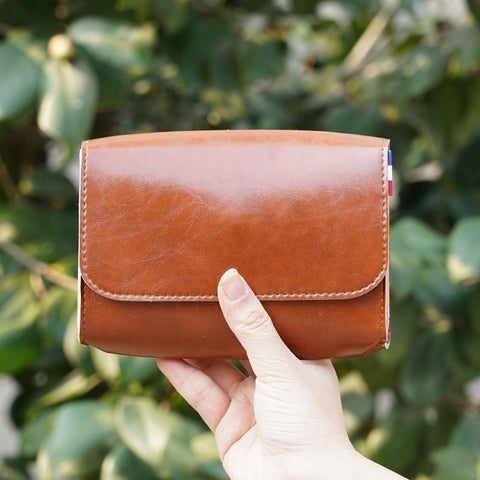 Leather Makeup Pouch Women Waterproof Bathroom Washbag-BS00541-Veeddydropshipping