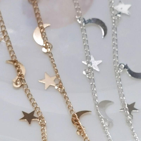 Star Moon Chains Necklace Chains for Bracelet  Findings  DIY-JW01635-Veeddydropshipping