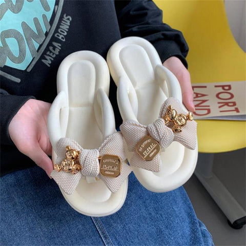 Fashion Bowknot Flip Flops Beach Shoe Home Non-slip-BS01261-Veeddydropshipping