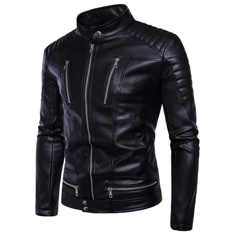 Overcoat Motor Jacket Motorcycle Bikers Punk Man Brand-MF01389-Veeddydropshipping