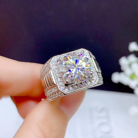 5ct Moissanite Men Ring 925 Silver  Diamond Substitute-JW00003-Veeddydropshipping