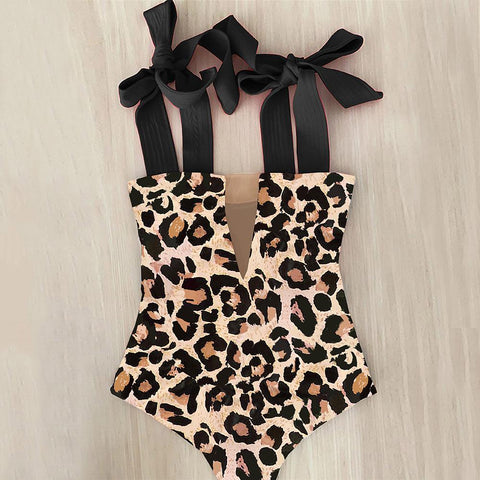 2022 New Sexy One Piece Swimsuit Shoulder Strappy Swimsuit Heart print Swimwear -OS00129-Veeddydropshipping