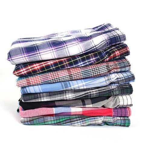 panties Underwear male Boxers Shorts Casual Sleep Underpants Plaid-MF01441-Veeddydropshipping
