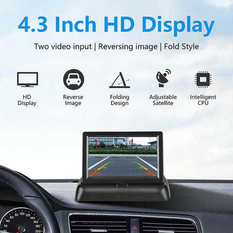 Foldable Rearview Reverse Parking Monitor 2-channel Video Input HD Car-AM00671-Veeddydropshipping